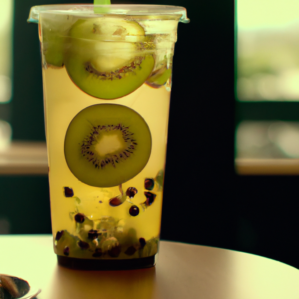 Enjoy the Tangy Twist of the Kiwi Starfruit Lemonade Refresher at Starbucks: A Zesty and Refreshing Beverage!
